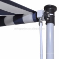 Manual operated adjustable retractable adjustable awning with adjustable height, balcony awning